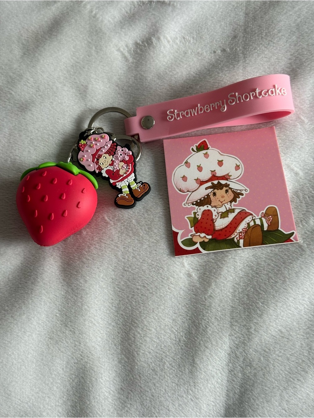 Strawberry Shortcake Strawberry Keychain with Character Charm- NWOT